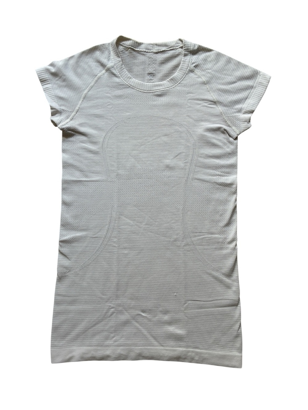 Lululemon Womens White Swiftly Tech Short Sleeve Crew Neck Tee Hip Length Size